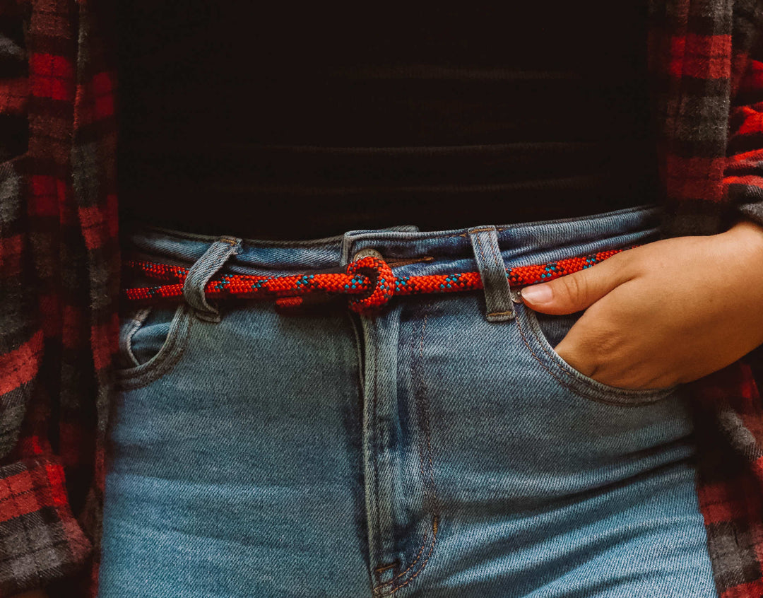 Red Rope Belt - Hellbender Cord Belt | Lizard Tail Belts