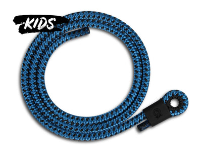 Lizard Tail Belts Ruckus Bloo kids' blue with black specks rope belt
