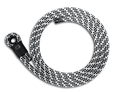 Lizard Tail Belts Cookies & Creme black and white rope belt