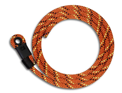 Lizard Tail Belts Clay orange with black and yellow accents rope belt