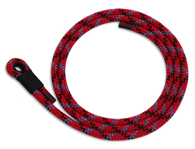 Lizard Tail Belts Hellbender red with black and blue accents rope belt