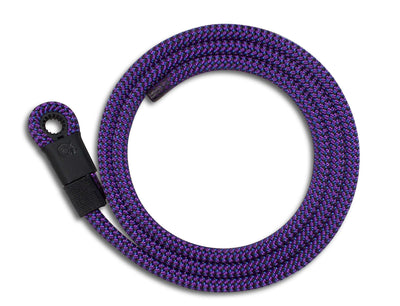 Lizard Tail Belts Royal purple with black and blue rope belt
