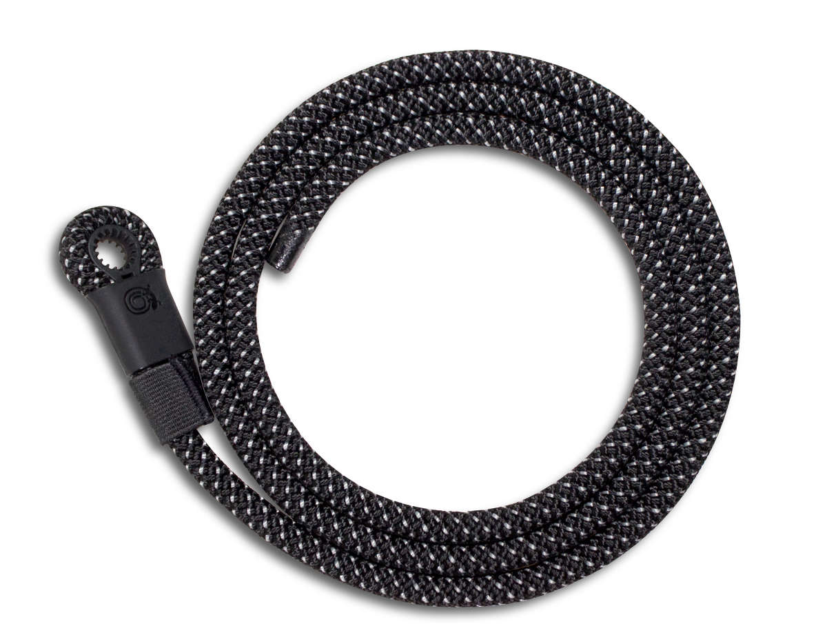 Lizard Tail Belts Silverback black with silver specks rope belt